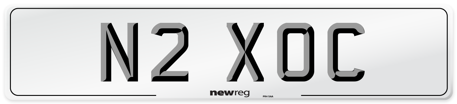 N2 XOC Number Plate from New Reg
